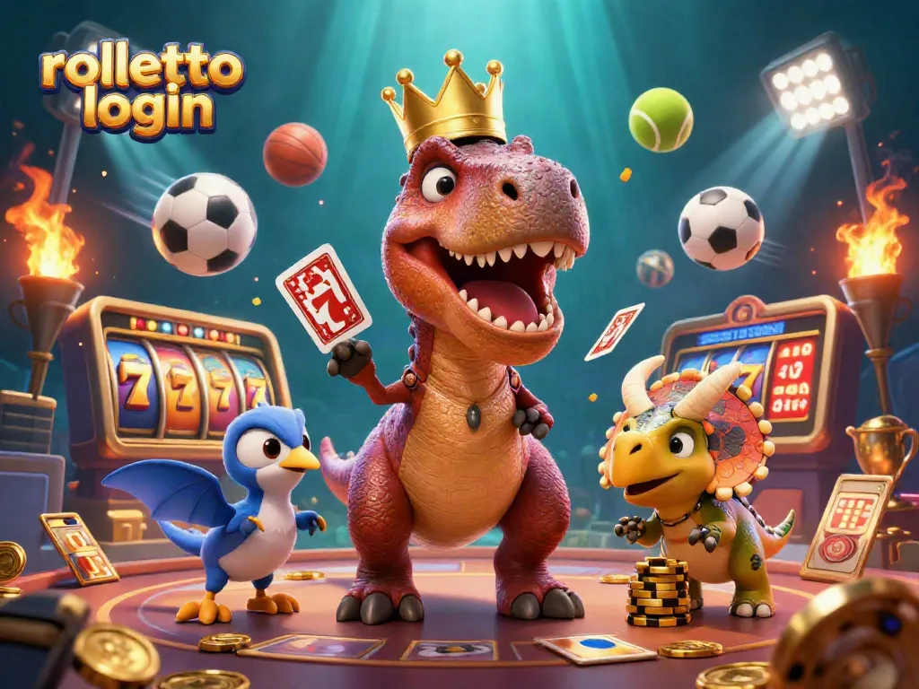 Experience the excitement of Rolletto login with thrilling slots and dynamic gaming elements in a vibrant scene.