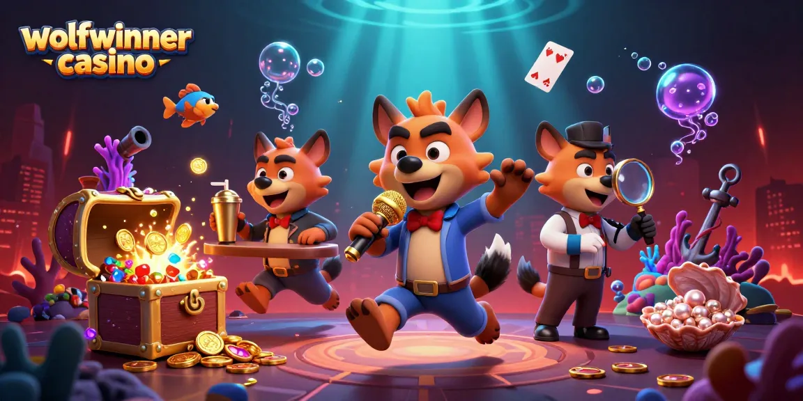 Experience the excitement at wolfwinner casino with a vibrant hyena comedy club scene filled with treasures.