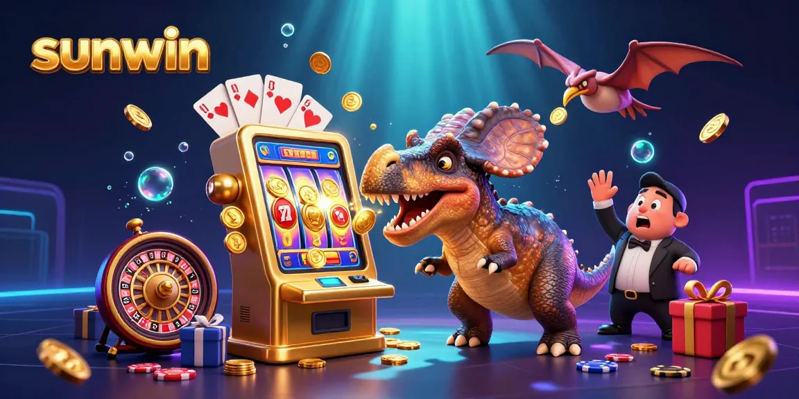 Watch sunwin's pachycephalosaurus hit the jackpot while casino chaos unfolds around golden coins.