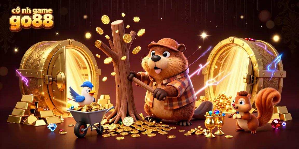 Counters and claims in cổng game go88 with vibrant characters collecting coins and treasures in a lively casino scene